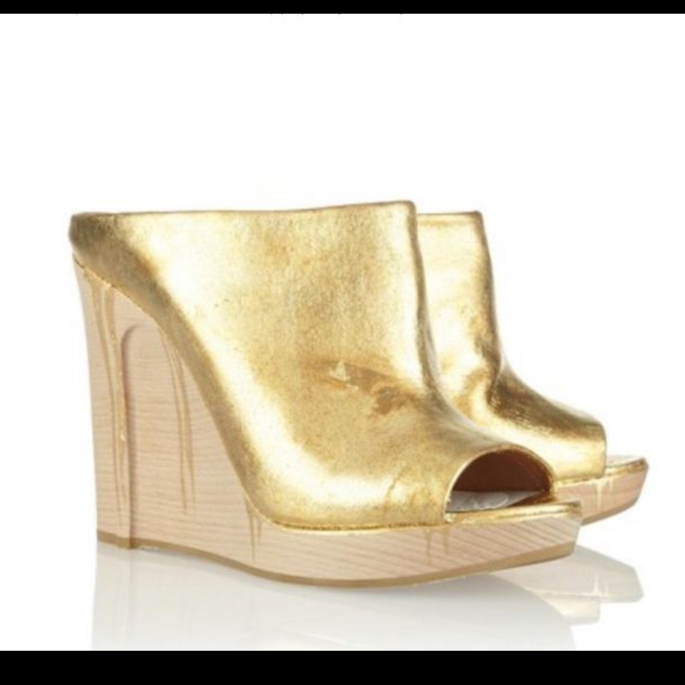 Maison Martin Margiela Leather Wooden Heel Wedges